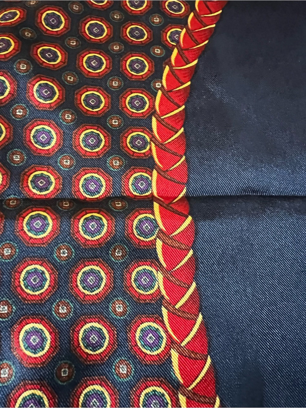 Echo Navy Silk Dog Print Square Scarf Italy Vintage Equestrian Luxury - Picture 11 of 16